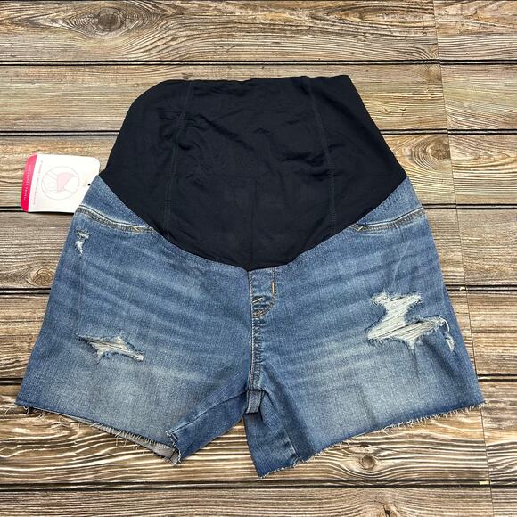 Isabel Maternity by Ingrid & Isabel Pants - Isabel Maternity Distressed Cut Off Jean Shorts Size 2